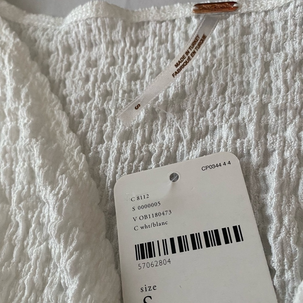 Free People | Knot Tie Front, Crop Top, White, Small - Picture 2 of 3